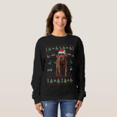 Sweatshirt Chocolat Labrador laide de Noël doux chiot faire (Devant entier)