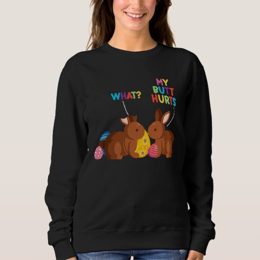 Sweatshirt Chocolate Bunny Easter Day Basket Teens My Butt H (Devant)