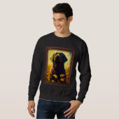 Sweatshirt Chocolate Labrador Painting Sunflower Flower Mom W (Devant entier)