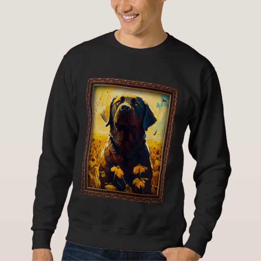 Sweatshirt Chocolate Labrador Painting Sunflower Flower Mom W (Devant)