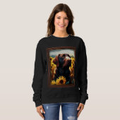 Sweatshirt Chocolate Labrador Painting Sunflower Flower Mom W (Devant entier)