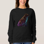 Sweatshirt Chocolate Labrador Synthwave 80s Retrowave Aesthet (Devant)