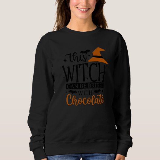 Sweatshirt Chocolate Witch Chocoholic Ladies Halloween (Devant)