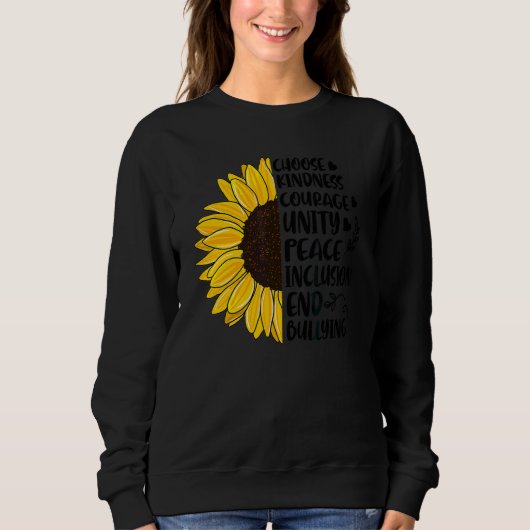 Sweatshirt Choisissez Kindness Courage Unité de tournesol de (Devant)