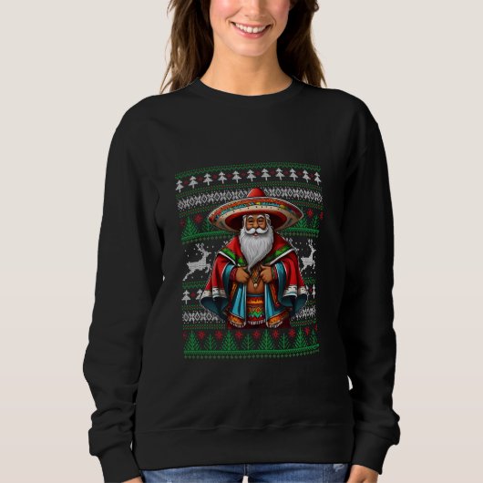 Sweatshirt Cholo Claus - Doux de Noël moche - San mexicain (Devant)