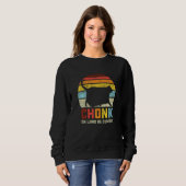 Sweatshirt Chonk Chat Échelle Mème Drôle Retro Style Chat Vin (Devant entier)