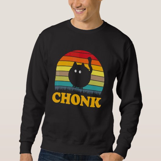 Sweatshirt Chonk Chat Scale Meme Retro Chonk (Devant)