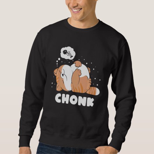 Sweatshirt Chonk Lazy Cat n'approuve pas mème (Devant)