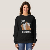 Sweatshirt Chonk Lazy Cat n'approuve pas mème (Devant entier)