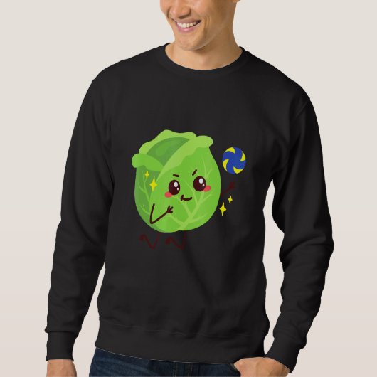 Sweatshirt Chou Jouer Volleyball Végétable (Devant)