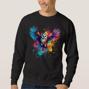 Sweatshirt Chouette barrée Chouette Louvain Art coloré Splash