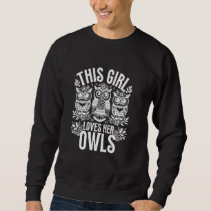 Sweatshirt Chouette Chemise Filles Oiseau Nocturne Chouette d