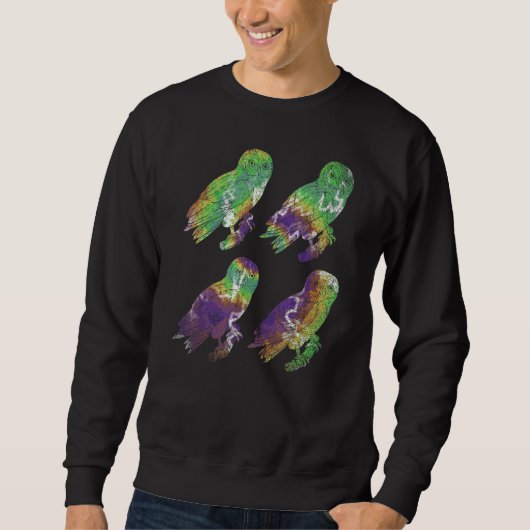 Sweatshirt Chouette colorée d'Oiseau Sauvage forestier (Devant)