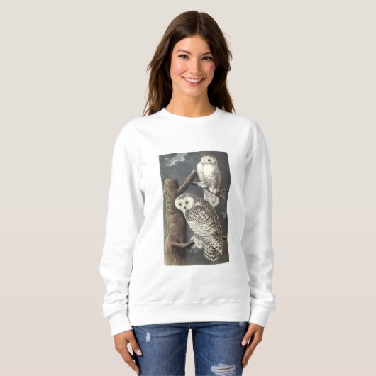 Sweatshirt Chouette des neiges par Audubon (Devant entier)