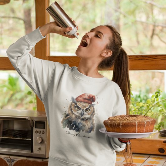 Sweatshirt Chouette d'hiver enchantée, personnalisée
