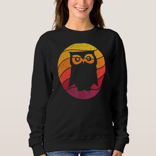 Sweatshirt Chouette style rétro Vintage (Devant)