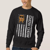 Sweatshirt Chow Chow American USA Drapeau Funky Chow Chow Chi (Devant)
