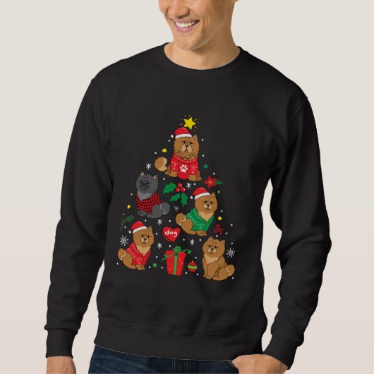 Sweatshirt Chow Chow Christmas Dog Tree (Devant)