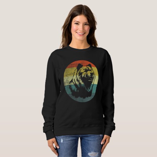 Sweatshirt Chow Chow Dog Retro Design (Devant entier)