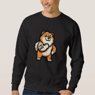 Sweatshirt Chow Chow I Love Papa Tattoo Dog Funny Père