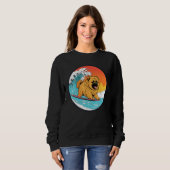 Sweatshirt Chow Chow Surf Funny Dog Beach (Devant entier)