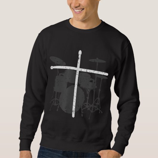 Sweatshirt Chrétien Batteur Jésus Christ Bâtons à tambour Cro (Devant)