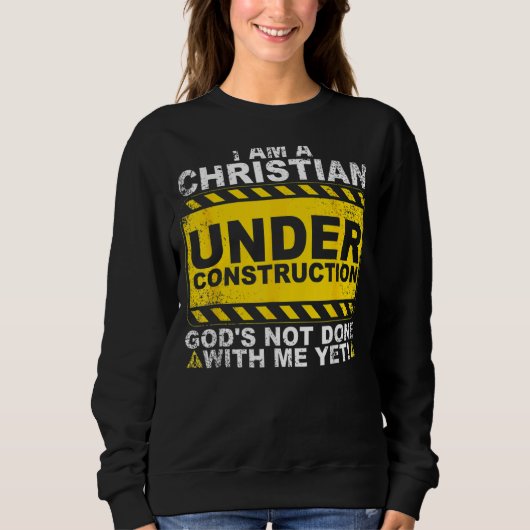 Sweatshirt Chrétienne en construction Hommes catholiques (Devant)