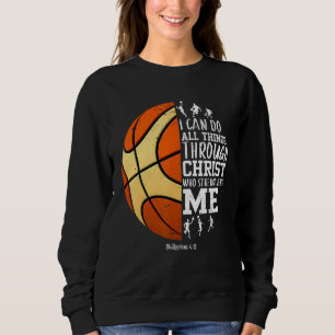 Sweatshirt Christ chrétien de basketball qui me renforce
