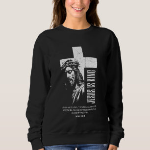 Sweatshirt Christ Jésus Est Le Roi Église Religieuse Chrétien