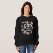 Sweatshirt Christian Bible Verse With God All Things Are Poss (Devant entier)
