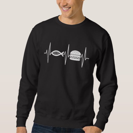 Sweatshirt Christian Burger Ichthys Jesus Fish Symbol (Devant)