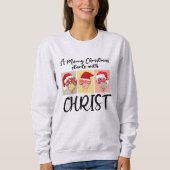Sweatshirt Christian CHRISTMAS MUSHROOMS Commence Avec Christ (Devant)