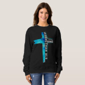 Sweatshirt Christian Cross Ribbon ALS Awareness Costume Warri (Devant entier)