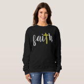 Sweatshirt Christian Faith Cross Motif Church Bible Study (Devant entier)
