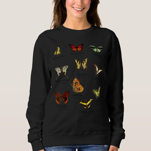 Sweatshirt Christian For Women Butterflies Faith Graphisme (Devant)