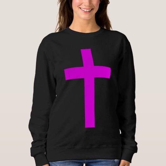 Sweatshirt Christian God Jesus Cross Magenta (Devant)
