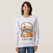 Sweatshirt Christian GRATEFUL MERCI BLESSEE Thanksgiving (Devant entier)