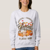 Sweatshirt Christian GRATEFUL MERCI BLESSEE Thanksgiving (Devant)