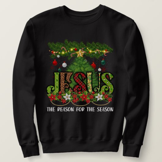 Sweatshirt Christian Jesus La Raison Noël Saison de vacances (Design devant)