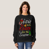 Sweatshirt Christian Jésus La Raison Noël Stuf Stocker (Devant entier)