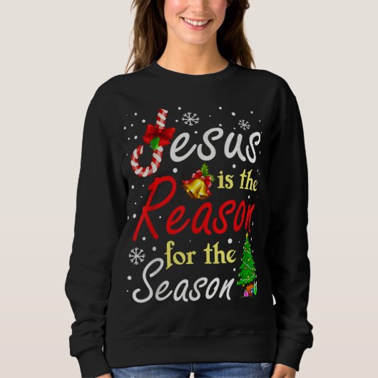 Sweatshirt Christian Jésus La Raison Noël Stuf Stocker (Devant)