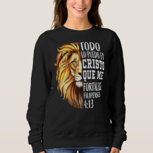 Sweatshirt Christian Men Espagnol Lion Judah Graphisme Sur Le