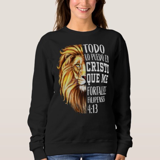 Sweatshirt Christian Men Espagnol Lion Judah Graphisme Sur Le (Devant)