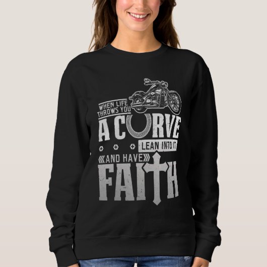 Sweatshirt Christian Motorcycle Vie Vous Jette Une Courbe (Devant)