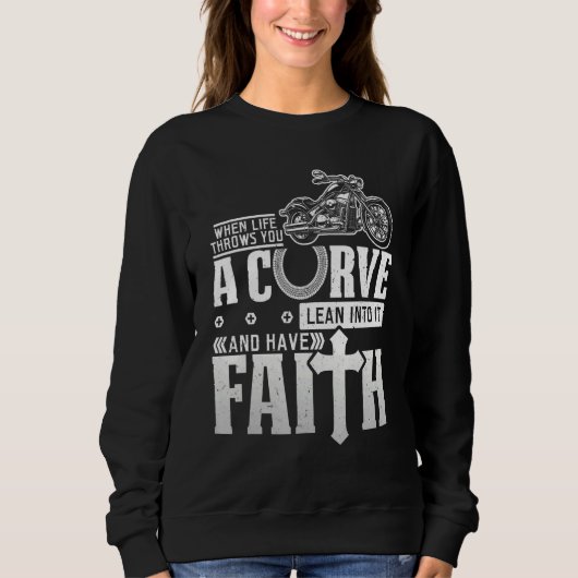 Sweatshirt Christian Motorcycle Vie Vous Jette Une Courbe (Devant)