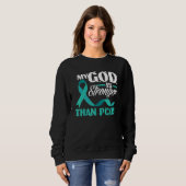 Sweatshirt Christian My God Is Stronger Than PCOS Awareness (Devant entier)