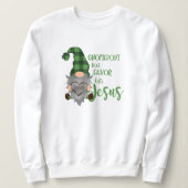 Sweatshirt Christian St. Patrick's Gnome mignonne femmes blan (Design devant)