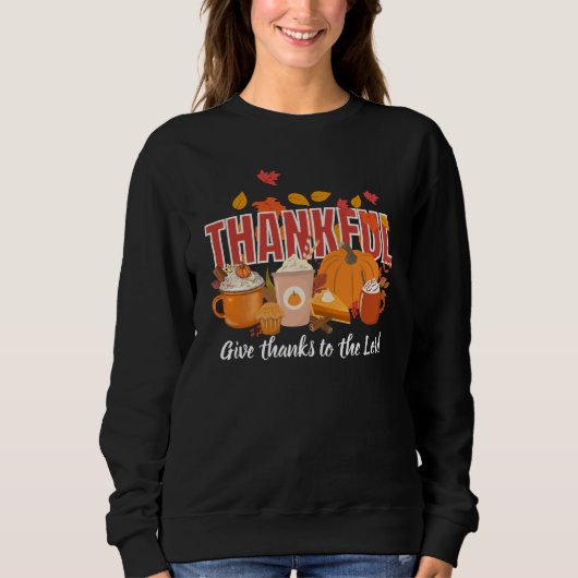 Sweatshirt Christian Thanksgiving Citrouille MERCI (Devant)