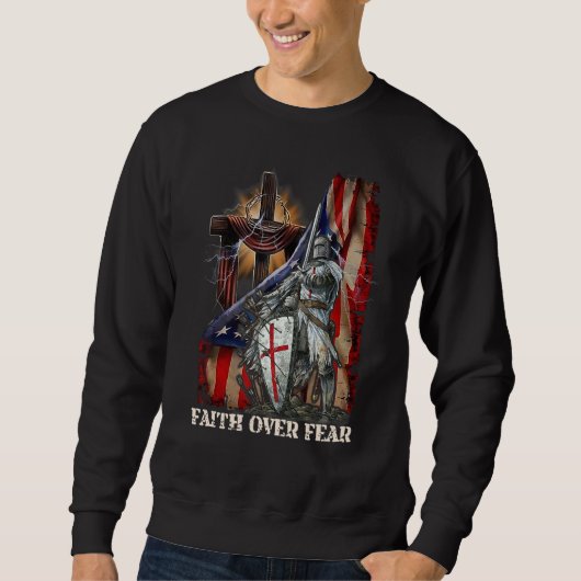 Sweatshirt Christian Us Usa Drapeau American Christ Faith sur (Devant)
