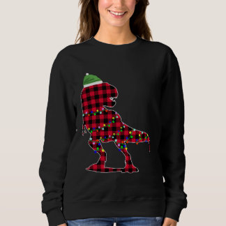 Sweatshirt Christmas 2020 Buffalo Plaid Dino Rex